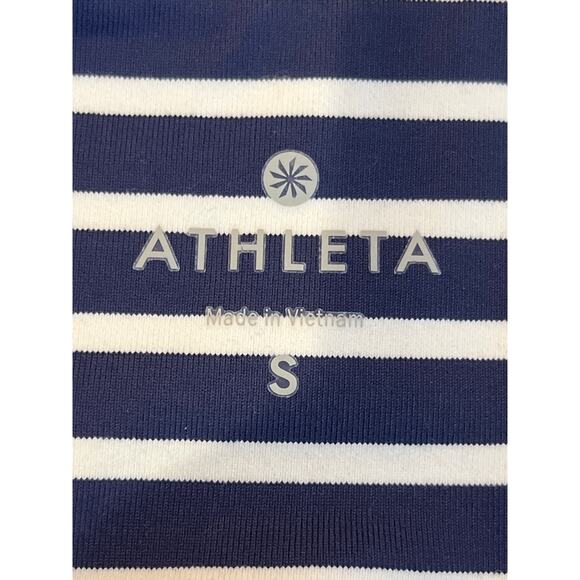 Athleta Small Capri Chaturanga Blue & White Striped Leggings - Picture 5 of 8